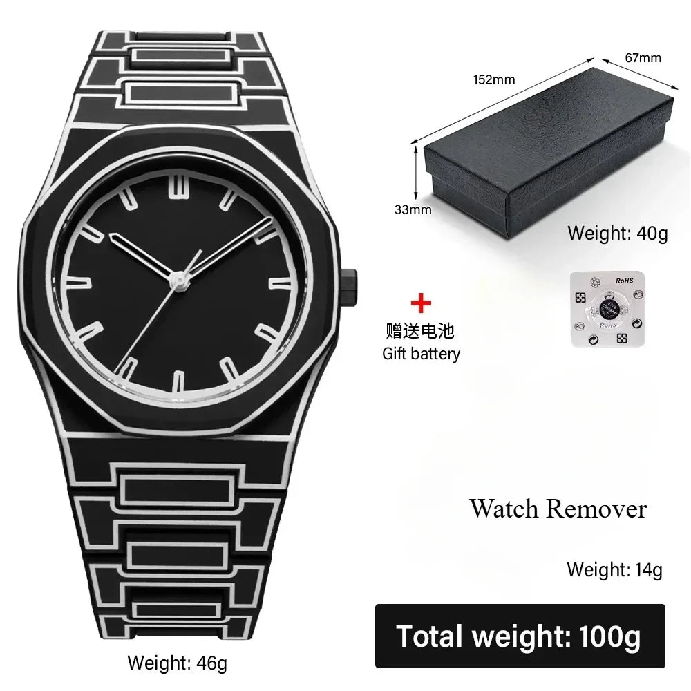 Modern Minimalist Sketching Creative Sports and Leisure Watch Creative Design Waterproof Watch