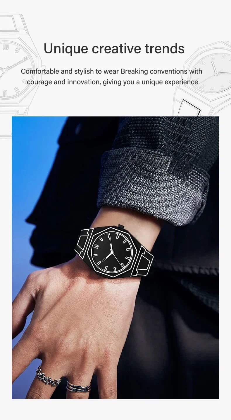 Modern Minimalist Sketching Creative Sports and Leisure Watch Creative Design Waterproof Watch