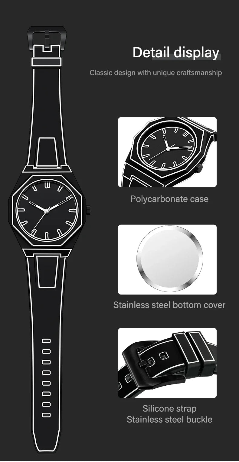 Modern Minimalist Sketching Creative Sports and Leisure Watch Creative Design Waterproof Watch