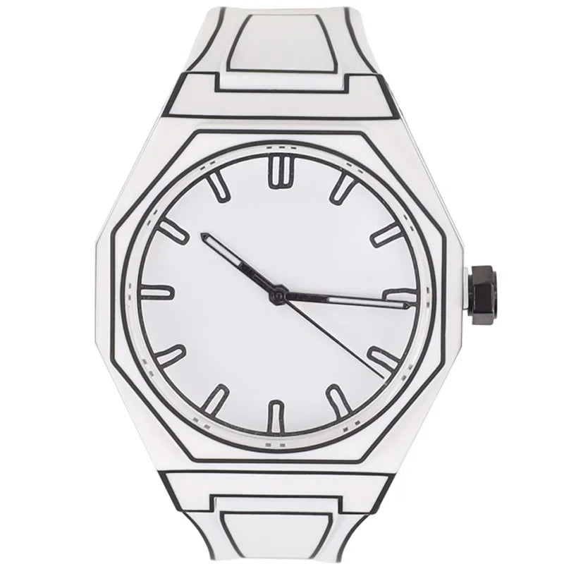 Modern Minimalist Sketching Creative Sports and Leisure Watch Creative Design Waterproof Watch