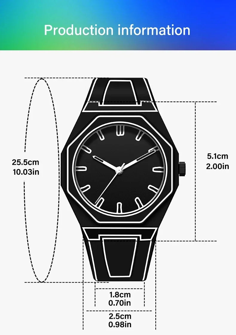 Modern Minimalist Sketching Creative Sports and Leisure Watch Creative Design Waterproof Watch