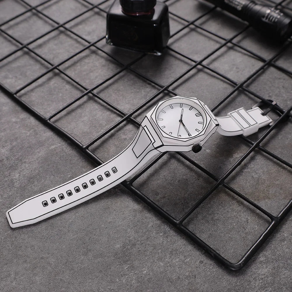 Modern Minimalist Sketching Creative Sports and Leisure Watch Creative Design Waterproof Watch