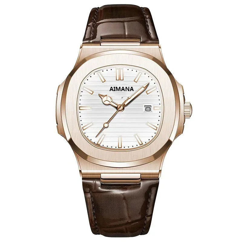 Leather Strap Waterproof Wirstwatch