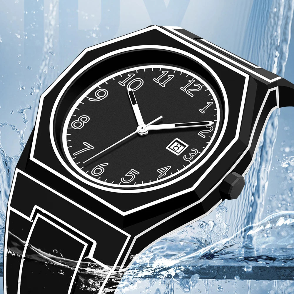 Minimalist Sketch Creative Sports Watch Calendar Digital Waterproof Watch Men's Clock Watch
